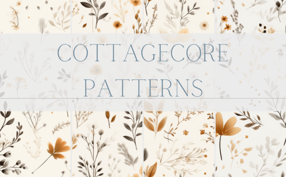 4 Cottage Core Seamless Flower Patterns