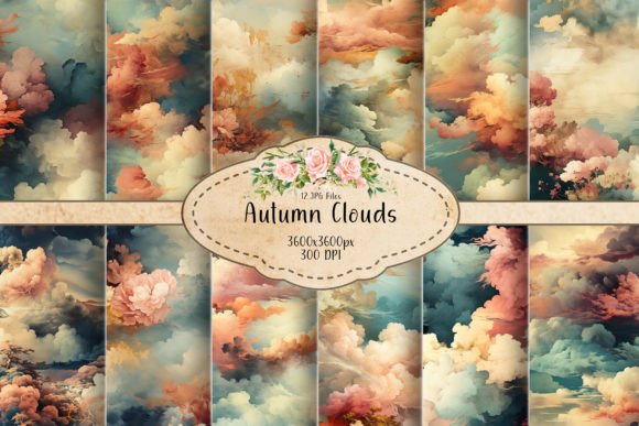 Autumn Clouds Seamless Patterns: A Versatile Design Asset
