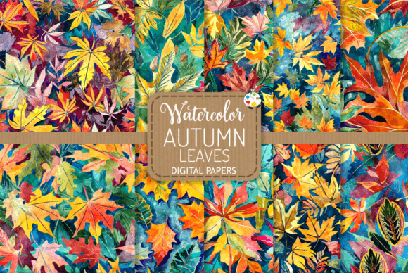 Autumn Leaves – Watercolor Patterns and Digital Papers