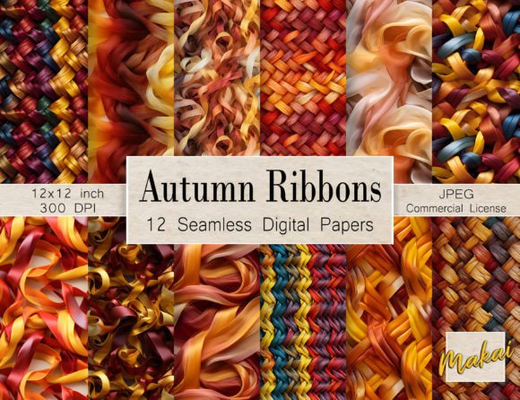 Autumn Ribbons Seamless Patterns