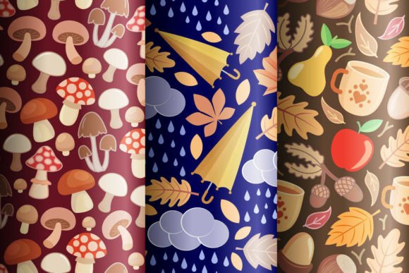 Autumn Seamless Patterns Set