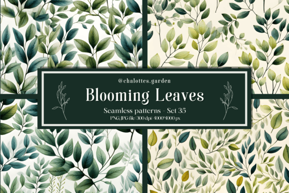 Blooming Leaves Seamless Patterns - 35
