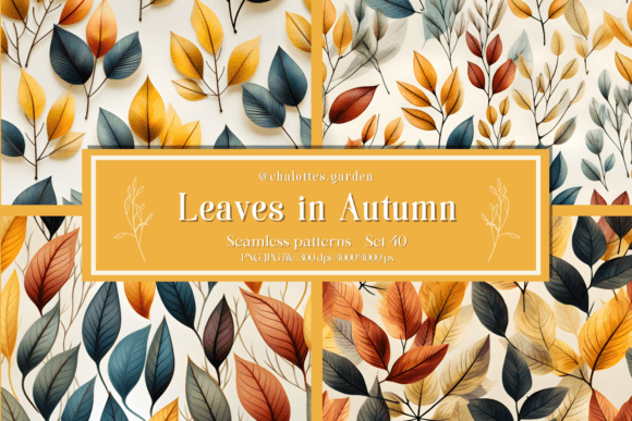 Blooming Leaves Seamless Patterns - 40