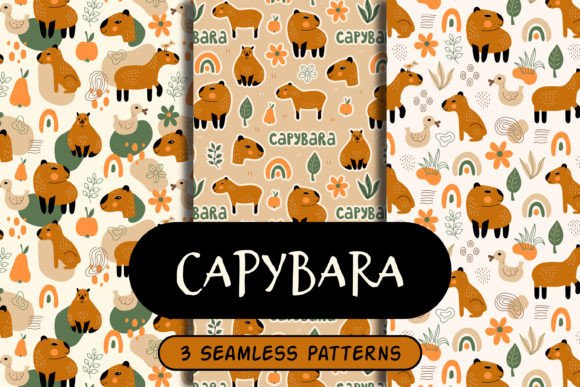 Capybara Seamless Patterns