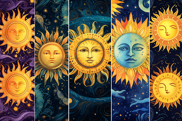 Celestial Sun and Moon Patterns: A Guide to Digital Design for Creative Projects
