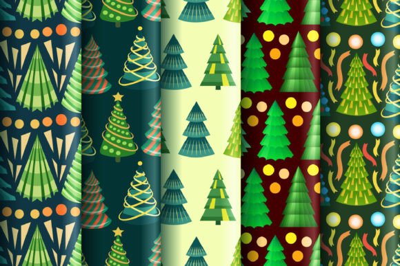 Christmas Tree Patterns Set: A Versatile Design Resource for Modern Creativity
