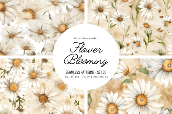 Daisies in Brown Patterns Vol.02