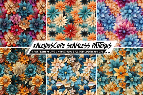 Kaleidoscope 6 Seamless Patterns