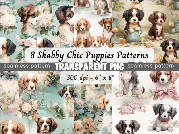 Puppy Seamless Patterns Digital Download