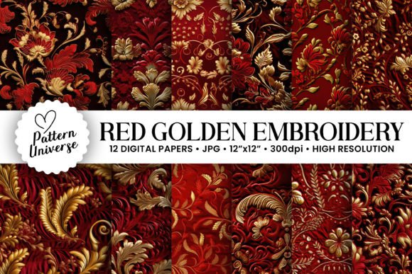 Red Gold Embroidery Patterns: A Versatile Resource for Creative Projects